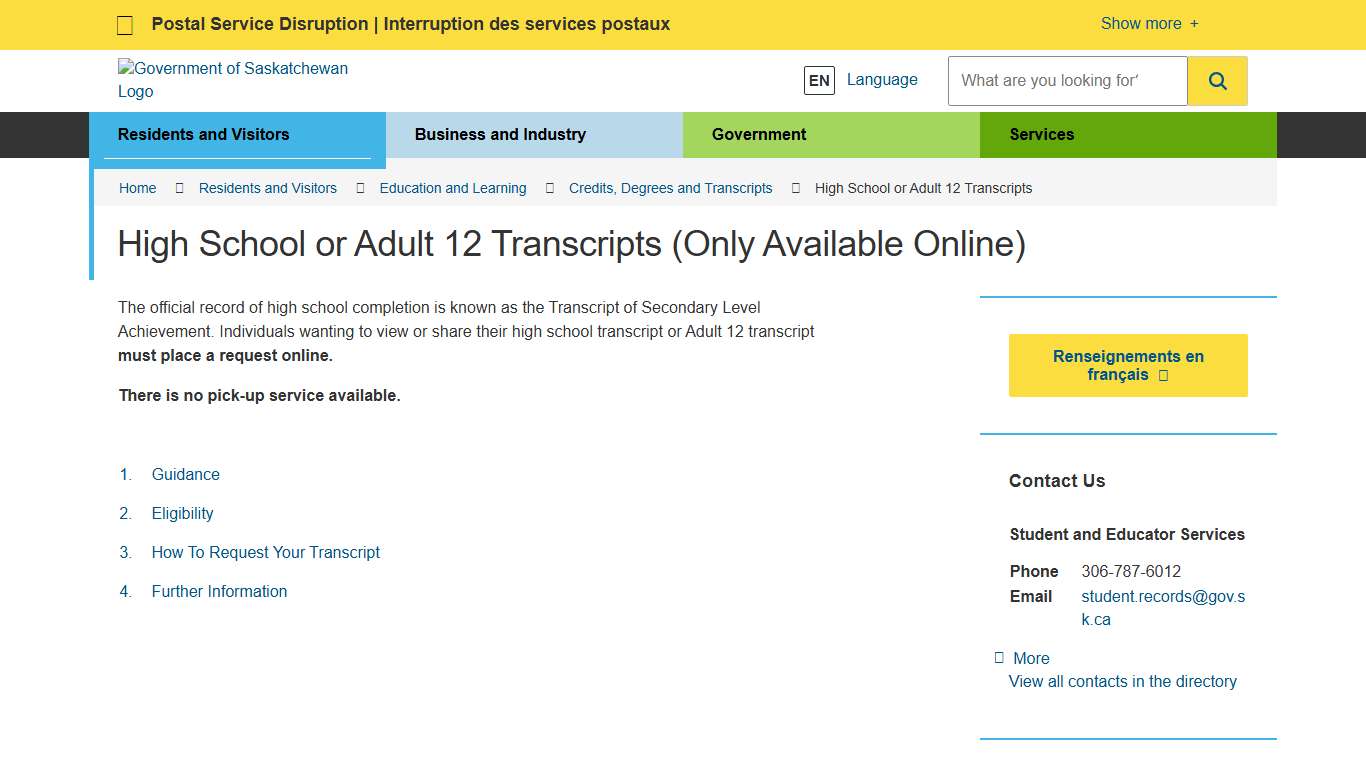 High School or Adult 12 Transcripts Credits, Degrees and Transcripts Government of Saskatchewan